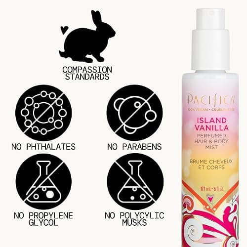 Pacifica Island Vanilla Hair Mist Perfume and Full Body Spray for Women - Fragrance Spray for A Mood-Lifting Experience, Paraben-Free, Clean Beauty No Alcohol, Vegan & Cruelty-Free, 6 oz oz thumbnail 6