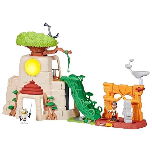 Star Wars: Young Jedi Adventures Tenoo Jedi Temple, 20-Inch-Tall Playset with Lights & Sounds, 2 Action Figures, Preschool Toys for 3 Year Old Boys & Girls & Up thumbnail 9