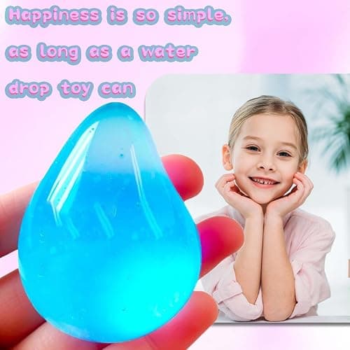 2 Packs Squishy Drop Stress Balls for Adults Fidget Toys Adults, Fidgets Silicone Sensory Toys for Kids Autism, ADHD, Sensory Stress Relief Toys Birthday Day Gifts (Blue Pink) thumbnail 6
