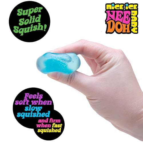 NeeDoh Teenie 10-Pack - 5 Styles of Teenie Squishies- Nice Ice Baby, Original, Swirl, Ripples, Glow - Ages 3 and Up - 10 Teenies Per Pack thumbnail 4