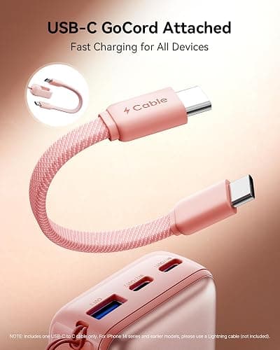 INIU Power Bank, Ultra Mini 10000mAh 45W Fast Charging Portable Charger | Flight-Safe, USB-C Cable, Travel Essential, 45W Battery Phone Pack for iPhone 17 16 Samsung S26 Google iPad etc, Beige thumbnail 6