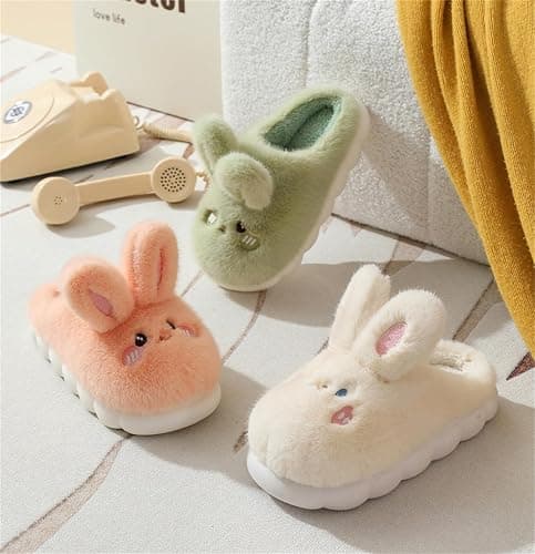 WYIKE Women's Warm Plush Bunny Animals Slippers Adult Cotton Men's Indoor non-slip Home Thick Bottom Slippers for Winter thumbnail 6