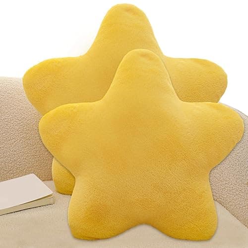 2Pcs Star Pillow, 12 Inch Star Shaped Plush Pillow, Cute Cuddly Sofa Cushion Decorative Fluffy Cushion for Living, Bedroom Play Room, Pillows for Kids - Image 1