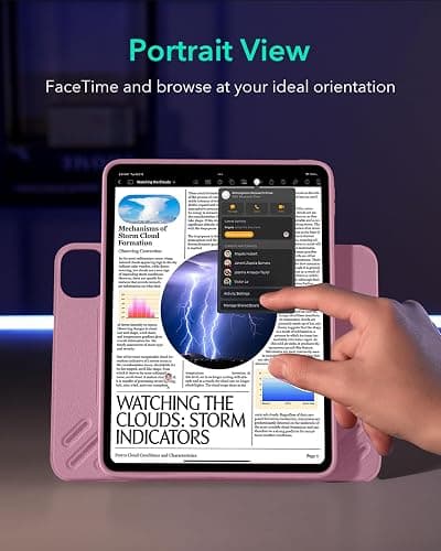 ESR for iPad Pro 13 Inch Case (M5/M4) 2025/2024, Rotating Case with Removable Magnetic Cover, Adjustable Portrait/Landscape Stand, 9 Standing Angles, Shift Series, Pink thumbnail 5