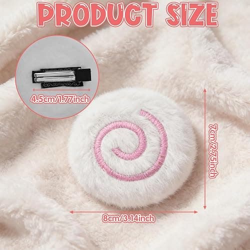2Pcs Fish Cake Hair Clips, Cute Fuzzy Hair Clips for Women Cutecore Accessories, Kawaii Lolita Accessories Stylish Headpieces for Cosplay Halloween New Year Party thumbnail 2