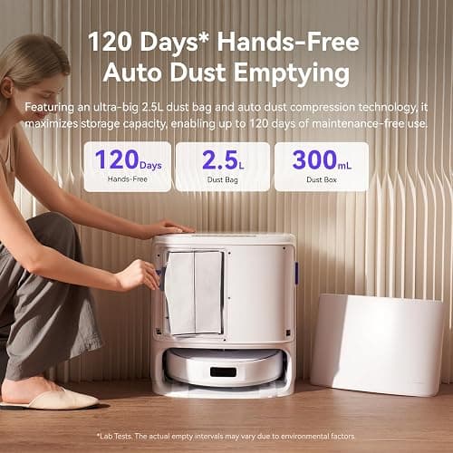 NARWAL Freo X10 Pro Robot Vacuum and Mop Combo, 11,000Pa Suction,DualFlow Tangle-Free System,MopExtend Edge Cleaning,Self-Emptying,Auto Mop Wash & Dry,for Pet Hair & Hard Floors,White thumbnail 9