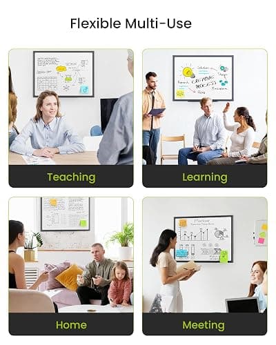 VUSIGN 24" x 18" Magnetic Dry Erase Board for Wall, Whiteboard with Aluminum Frame, Markers, Magnets, Eraser & Tray Included, Dry Erase White Board for Office, School, Classroom & Home thumbnail 5