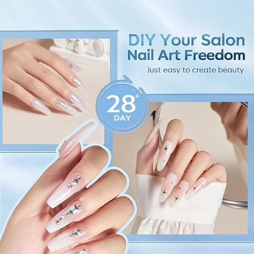 modelones 10 in One Gel Nail Glue Brush On Nail Glue 15 ml for Tips, Rhinestones, Base Coat, Blooming Art Gel Kit for Press on Nails Acrylic tips U V Lamp Needed 2Pcs thumbnail 9