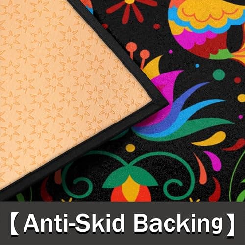 GISPOG Mexican Flowers Bird Half Round Door Mat,Indoor Entrance Rug, Semi Circular Area Rug, Kitchen Floor Mats Non Slip Absorbent Doormats,Laundry Room Rug 24"x 36" thumbnail 3