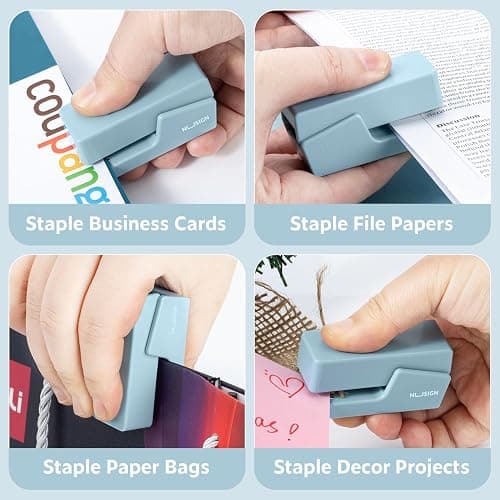 NUSIGN Mini Stapler with 830 Staples, Small Cute Desk Staplers, 25 Sheet Capacity, Blue thumbnail 6