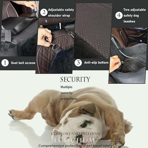 Lealchum Dog Booster Car Seat for Small/Medium Dogs,Soft Puppy Portable Car Seat with Elevated Cushion,Fits in Front/Back Seat,Fully Detachable and Washable,Easy to Install (Pink, Medium) thumbnail 3