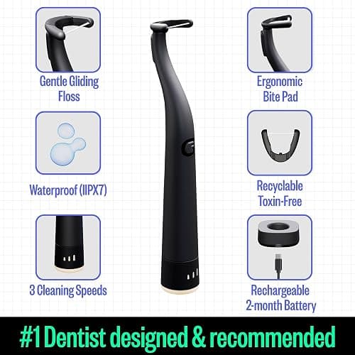 FLAUS Electric Flosser (Oprah's List, Shark Tank) 3 Speeds + 45 Refill Heads (Gentle Gliding Floss for Sensitive Gums) Water Flosser Alternative, Dentist Recommended Tooth Flossers Dental Floss Picks thumbnail 6