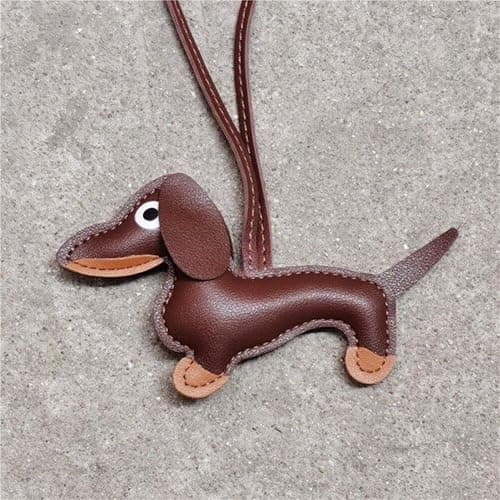 Casiler Süße Welpe Hundetasche Anhänger Key Chain Mode Pu Leder Dackel Dackel Ringzubehör thumbnail 7