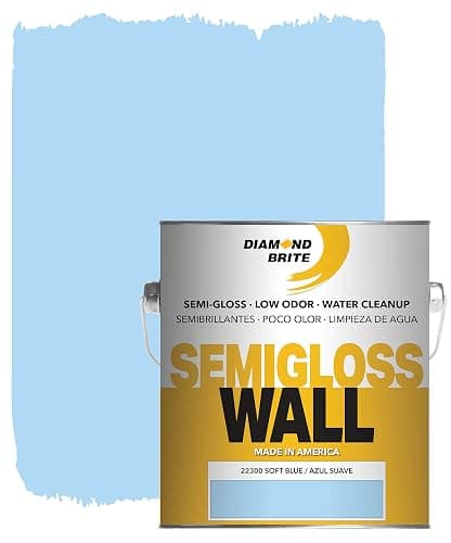 Diamond Brite Paint Semi-Gloss Latex Paint 22300-1, Durable Washable Finish for Doors, Trim & Cabinets, Interior/Exterior, Multi-Surface Use, Soft Blue, 1 Gallon (128 fl oz) - Image 1