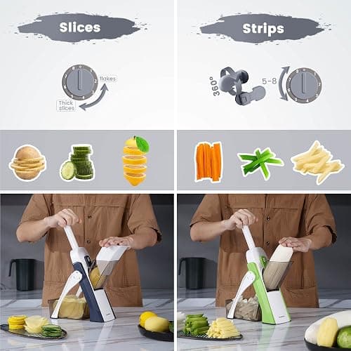 SupMaKin Mandolina di verdure, Spessore regolabile Patate Affettatrice Cipolla Chopper Kitchen Chopping Artifact Multifunzionale Cutte thumbnail 7
