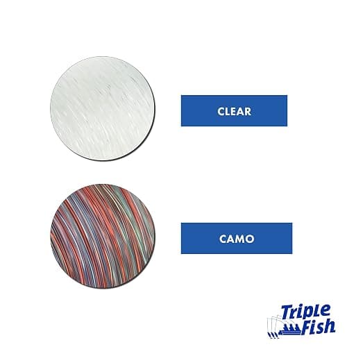 Triple Fish Monofilament Fishing Leader - Clear, Camo Strong Tough Leader Material for Big Game Fishing, Up to 400lb Test thumbnail 5
