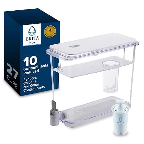 Brita X-Large 27 Cup Water Pitcher Dispenser, Includes 1 Filter, White | WQA and NSF/ANSI Certified, Reduces Chlorine, Copper, Mercury & Cadmium, Lasts 2 Months, Household Essential - Image 1