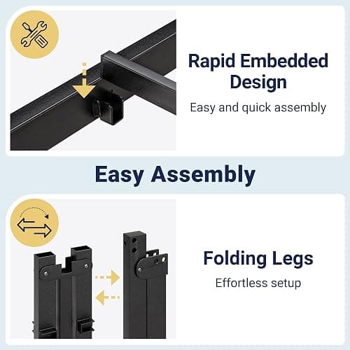 Allewie Queen Bed Frame, 14 inch Metal Platform Beds with Storage Space, No Box Spring Needed and Easy Assembly, Black thumbnail 7
