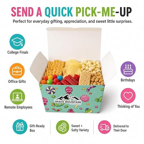 Snack Mountain Sweet & Salty Snack Box – Giftable Candy, Chips, Crackers & Fruit Snacks Variety Care Package for College, Office, Birthday & Thank You thumbnail 4