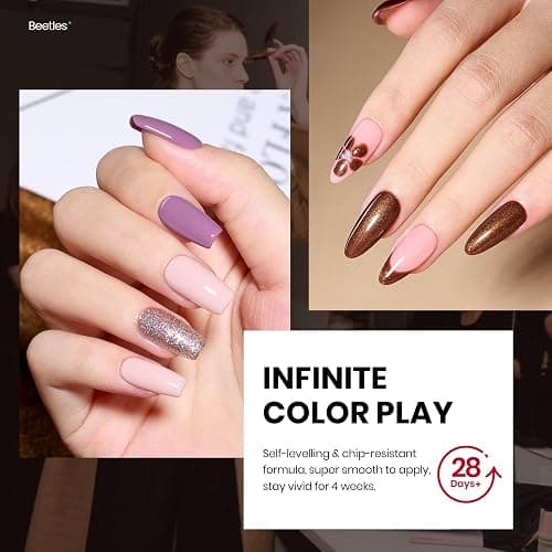 Beetles Winter Gel Nail Polish Set – Catwalk Tonal Hues 25 Colors UV Gel Polish Set, Brown Nude Blue Green Glitter with Base Glossy Matte Top Coat Soak Off UV LED Manicure Christmas Gift for Women thumbnail 2