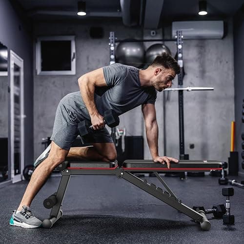 PASYOU Adjustable Weight Bench Full Body Workout Multi-Purpose Foldable Exercise Workout Bench for Home Gym Incline Decline thumbnail 7