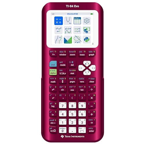 TI-84 Evo Graphing Calculator Texas Instruments, Raspberry | Intuitive Icon-based Homescreen, USB-C Charging, Python Programming, Faster Performance, Bigger Graphs than TI-84 Plus CE - Image 1