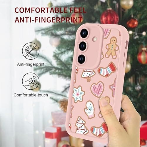 Christmas Phone Case for Samsung Galaxy A16 5G 6.7", Cute Christmas Tree Gingerbread Man Snowflake Pattern Gifts Case, Aesthetic Protective Shockproof Cover for Women Girls Men -Pink Snowflakes thumbnail 4