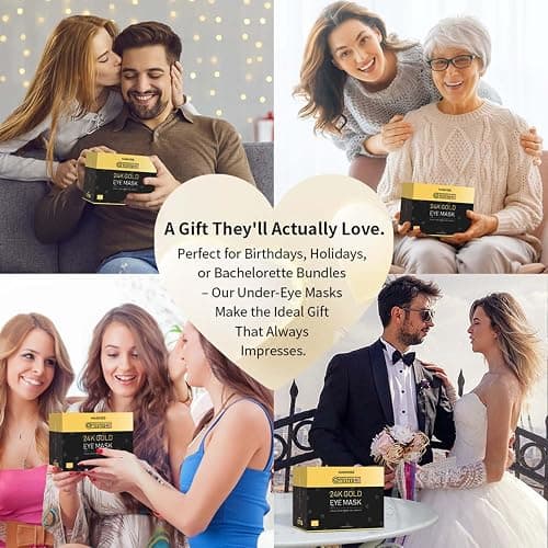 Maskiss 24k Gold Under Eye Patches (50 Pairs), eye mask, Collagen Skin Care Products, Eye Patches for Puffy Eyes, eye masks for dark circles and puffiness thumbnail 9