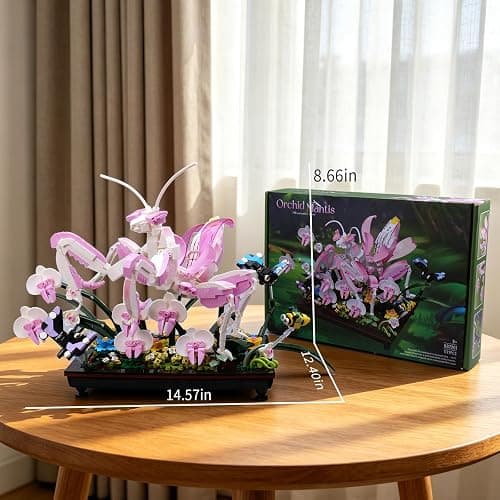 Orchid Praying Mantis Flowers Bonsai Building Set, Compatible with Lego Insects Nature Inspired STEM Kit for Adults, Stunning Desk Decor for Home/Office, for Boys Girls Aged 8-16+ 1077PCS thumbnail 3