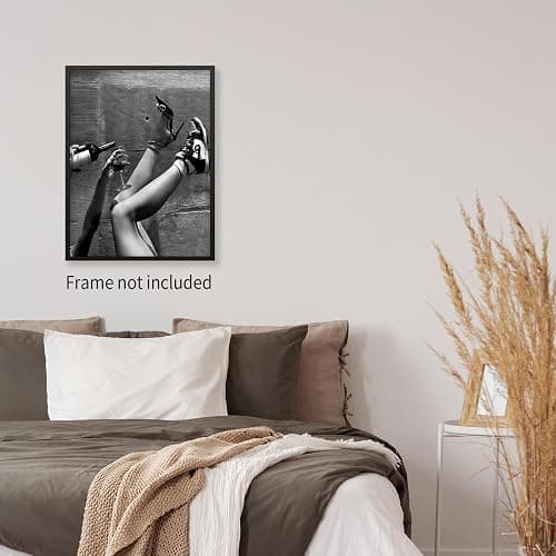 Heltrappe Elegant Urban Feminist Poster Black and White Wall Art Funky Vintage Aesthetic Trendy Bar Cart Decor Wine Canvas Prints Bar Wall Decor 12x16 inch Unframed thumbnail 4