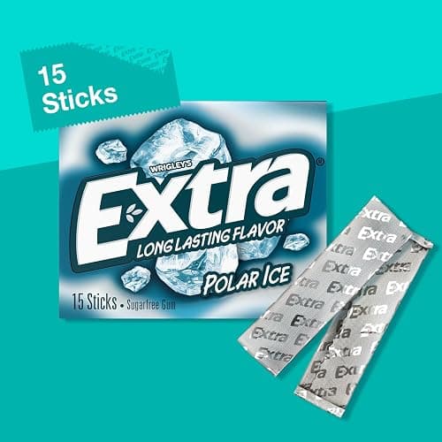 EXTRA Polar Ice Chewing Gum Packs, Sugar Free Gum in Bulk for Fresh Breath, 15 Sticks thumbnail 4