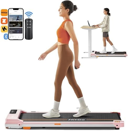 HitGo Under Desk Treadmill - 2 in 1 Walking & Jogging Pad, Portable with Remote Control & App, 2.5HP Compact for Home Office - Image 1