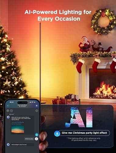 Govee RGBIC Smart Corner Floor Lamp, Standing Lamp Alexa APP Control, Smart Floor Lamp with Reactive Music Mode, 61+ Dynamic Scene, Color Changing, Modern Floor Lamp for Living Room, Bedroom, Kitchen - Black thumbnail 5