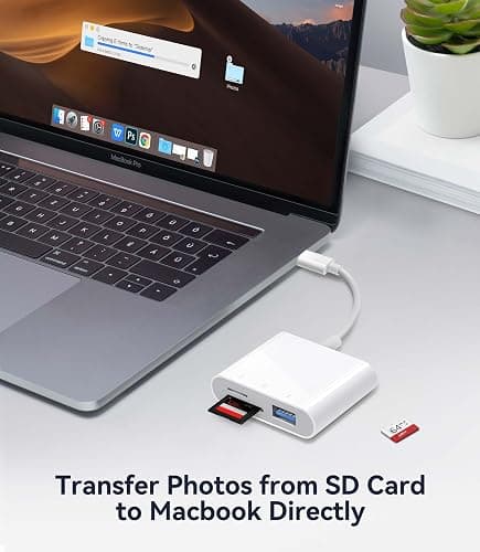 WNXSLOAD USB-C SD Card Reader, Memory Card Reader for Micro SD/SD Cards, Type C SD Adapter Compatible with iPhone 15 16, Samsung Galaxy, MacBook, iPad and More USB C Devices - 3 Slots thumbnail 4