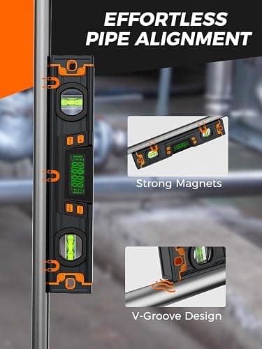 Mecurate 10-Inch Digital Level, Professional Smart Precision Torpedo Level Tool, Bright LCD Display, Audible Alerts, Magnetic Bottom, Dust Water Resistant, with Carrying Case thumbnail 5