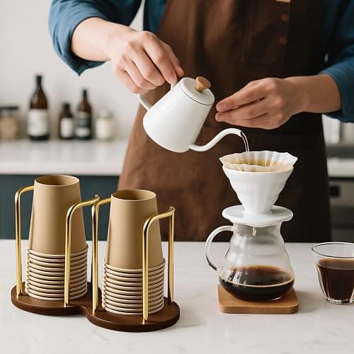 Wood Bathroom Cup Holder 3oz-8oz, Stylish Walnut Disposable Cup Dispenser, Plastic Mouthwash Cup Storage Organizer for Cups (Under 3.35in Diameter) -Perfect for Office, Kitchen, Gym, School or Cafes thumbnail 5