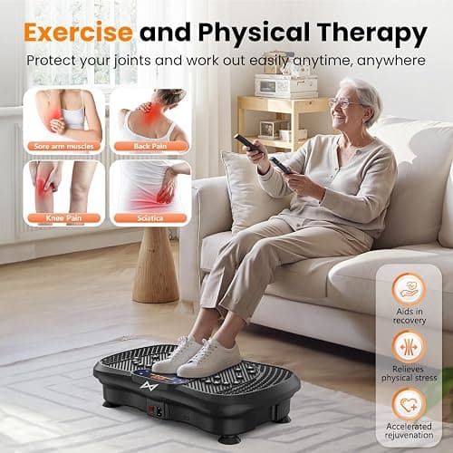 AXV Vibration Plate Fitness Platform Exercise Machine Vibrating Shaking Full Body Shaker Workout Vibrate Stand Shake Board Sport Gym for Weight Loss Fat Burner for Women Men thumbnail 7