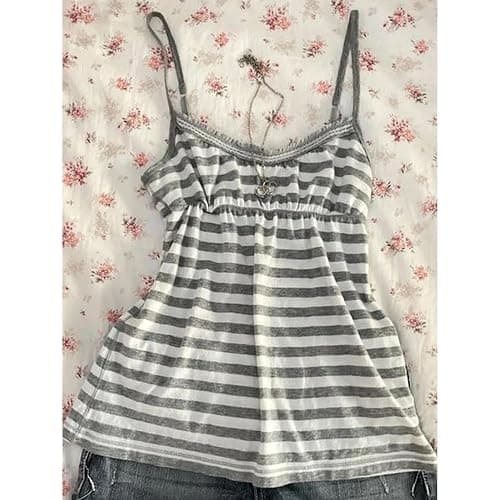 Emo Coquette Cropped Top Grunge 2000s Spaghetti Strap Tops Streetwear Vintage Camisole Y2k Cheetah Tops thumbnail 4