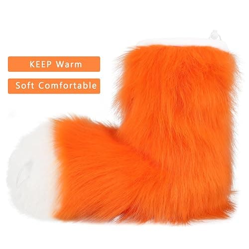 HAOAN Furry Animal Paw Slippers Fuzzy Boots Cat Fox Wolf Bear Claw Shoes Halloween Cosplay Costume Accessories thumbnail 5
