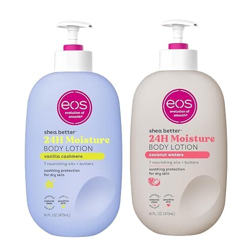 eos Shea Better Body Lotion Set- Vanilla Cashmere & Coconut Waters, 16 fl oz, 2-Pack - Image 1