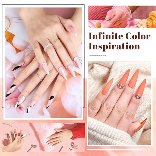 JODSONE 23 PCS Gel Nail Polish Set with Base Glossy and Matte Top Coat Multicolored Gel Nail Long Lasting Suitable for All Seasons thumbnail 6