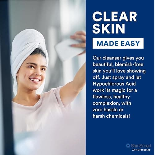SkinSmart Antimicrobial Facial Cleanser for Breakouts & Blemishes; Hypochlorous Acid Formula Targets Bacteria to Reduce Skin Irritation and Flush Pores Clean, 8 oz Spray, All Ages & All Skin Types thumbnail 6