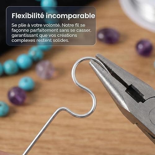 4 Rouleau Fil de Fer Souple Loisir Creatif pour La Fabrication de Bijoux | 0,5mm x 160m Flexible Fil Métallique Flexible pour Bijoux, Fil D'Artisanat en Acier Inoxydable 304 (Argent) thumbnail 4