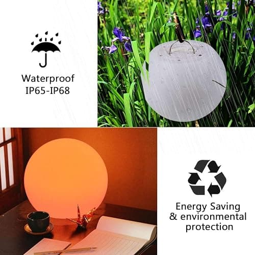 LIZEALUCKY Colour Changing LED Mood Lamp Ball Light Rechargeable Lamp Remote Dimmable Bedside Lamp Glow Balls for Bedroom Decorative thumbnail 5