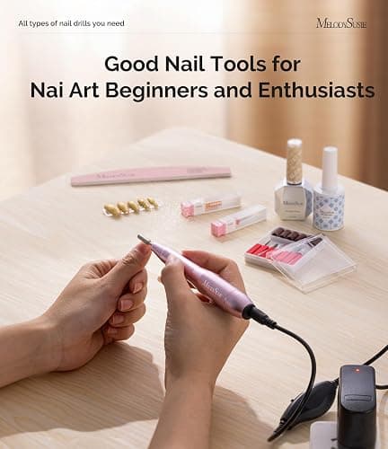 MelodySusie Portable Electric Nail Drill,PC120B Compact Efile Electrical Professional Nail File Kit for Acrylic, Gel Nails, Manicure Pedicure Polishing Shape Tools Design for Home Salon Use, Purple - Purple thumbnail 7