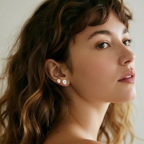7 Pairs 18G 20G Flat Back Stud Earrings, Hypoallergenic Surgical Steel Set | 14K Gold Plated with Bonus Plum Blossom Screw Backs, CZ Sizes 2-8mm for Multiple Piercings, Sensitive Ears & Daily Wear thumbnail 4