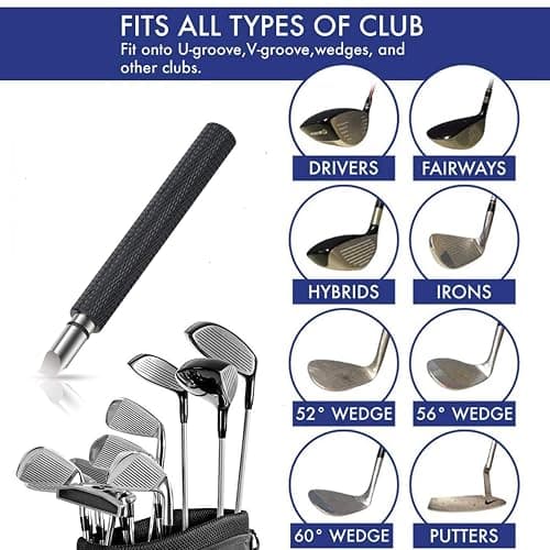 Bulex Golf Club Groove Sharpener, Re-Grooving Tool and Cleaner for Wedges & Irons - Generate Optimal Backspin - Suitable for U & V-Grooves thumbnail 5