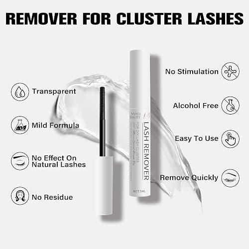 VEYESBEAUTY Cluster Lash Glue Remover 5ML Eyelash Remover for DIY Lash Extensions at home Clear Remover for Self-application Individual Lashes thumbnail 3