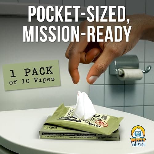 Witty Yeti's Tactical Assault Shart Wipes 1 Pack (10 Wipes). When Your Butt Commits Chemical Warfare, You Need to Call in the Diarrhea Delta Force. thumbnail 5