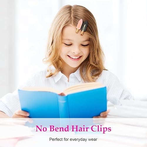 D 6 Pcs Creaseless Hair Clips No bend No Crease Hair Clip Makeup Clips for Women and Girls Flat Hair Clips for Hairstyling Salon Golden Handle thumbnail 6